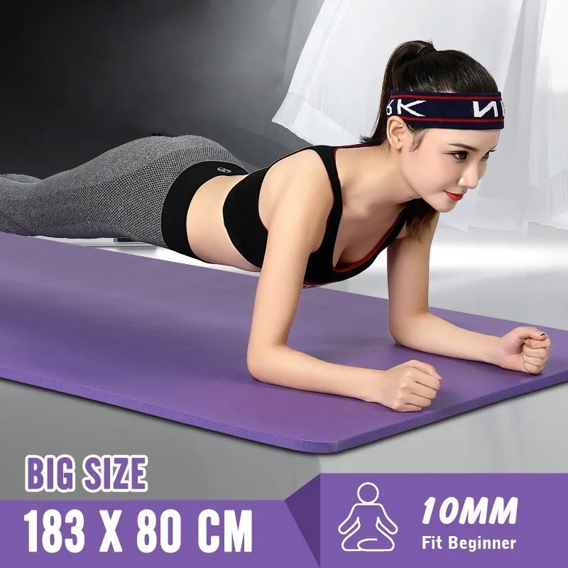 Details about   10mm ExtraThick Yoga and Exercise Mat Anti Skid with Carrying Strap for Gym Work 