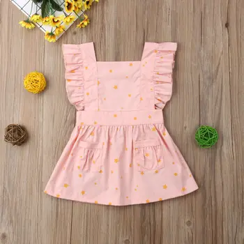 

Pudcoco Girl Dress 12M-5Y Summer Infant Kids Baby Girls Ruffle Cotton Party Pageant Party Tulle Gown Dress