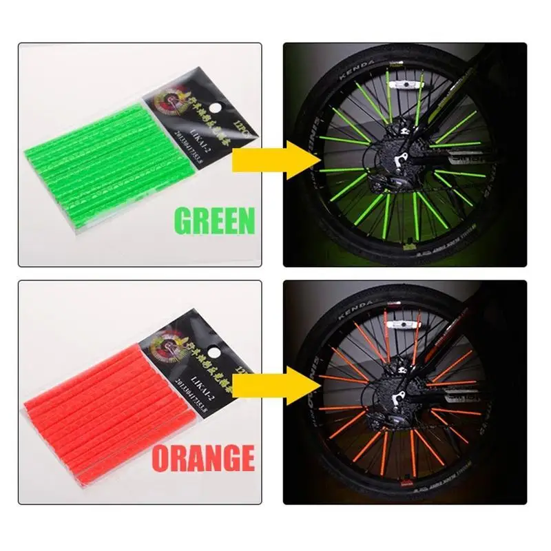 

1 Pack Fluorescent Cycling Wheel Tire Stickers Motorcycle MTB Mountain Road Bike Bicycle Reflective Stickers Strip Decal Tape