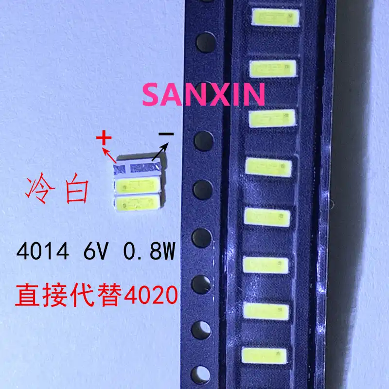 2000 шт./лот PCT SMD LED 4014 6 в 0 8 Вт холодный белый свет замена 4020 для подсветки