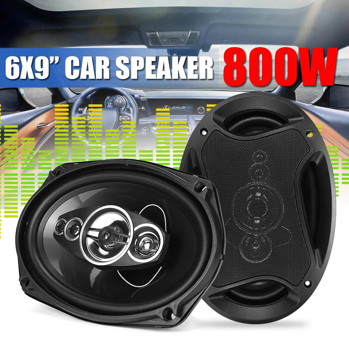 2 шт 6x9 ''800 Вт 2-полосный автомобильный коаксиальный динамик HiFi громкий динамик полночастотный автомобильный динамик s и сабвуфер авто аудио твитер