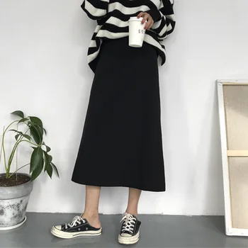 

Autumn 2019 New Pattern Korean Fashion High Waist Half-body Student Leisure A-line Skirt Woman