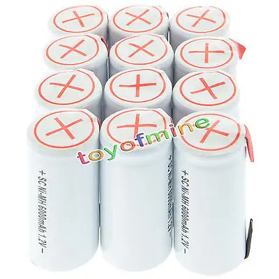 4 20 шт Sub C SubC 1 2 V Ni MH белый цвет с Tab 6000mAh аккумуляторная батарея|Перезаряжаемые