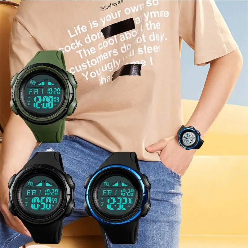 

Luxury Men Digital Sports Watches Luminous Dive 50m Waterproof Watch with Alarm Stopwatch Dual Time Zone