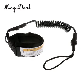 

MagiDeal Surfboard Longboard Leash 5' Coiled Stand-Up Paddle Board Leash SUP - Black Fishing Rod Leash Kayaking Canoeing Surfing