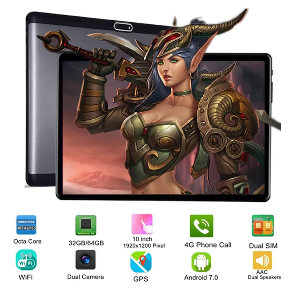 10 дюймовый планшет с восьмиядерным процессором 32/64 ГБ 3G 4G FDD LTE Android 7 0|Планшеты| |