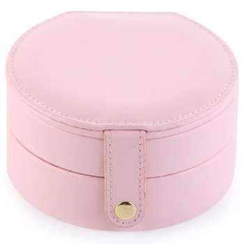 

Popular Double-Deck Jewelry Box Portable PU Jewellery Box For Woman Newest Earrings Storage Case Gift Box