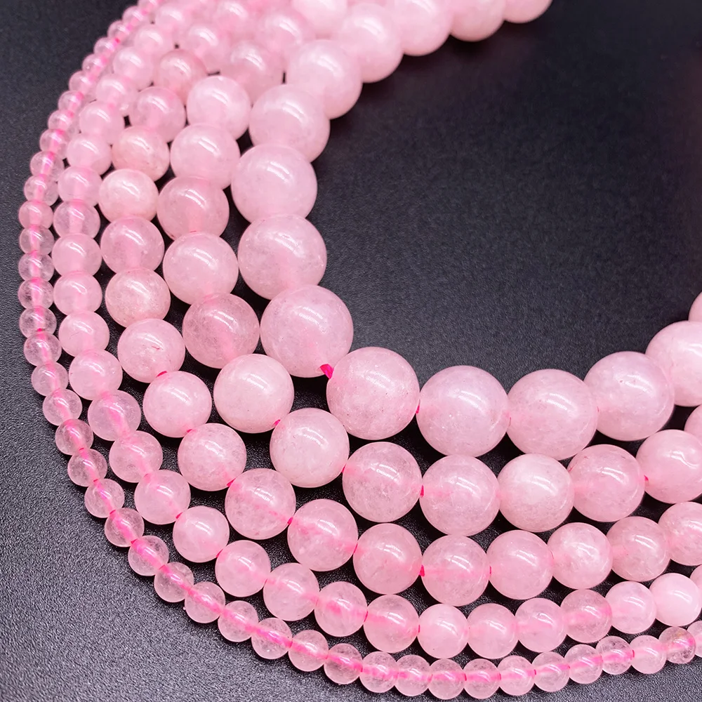 

4/6/8/10/12mm Natural Rose Pink Quartz Crystals Stone Beads Cuentas Strand Round Beads Bead For Jewelry Making DIY