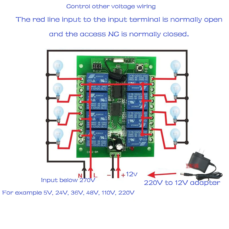DC 12V 24V 8 CH каналы 8CH RF беспроводной пульт дистанционного управления переключатель