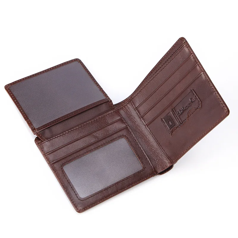 

Leather Wallet Multi-Card Retro Oil Wax Wallet First Layer Cowhide Anti-Rfid Fashion Casual Short Men's Multi-Function Wallet