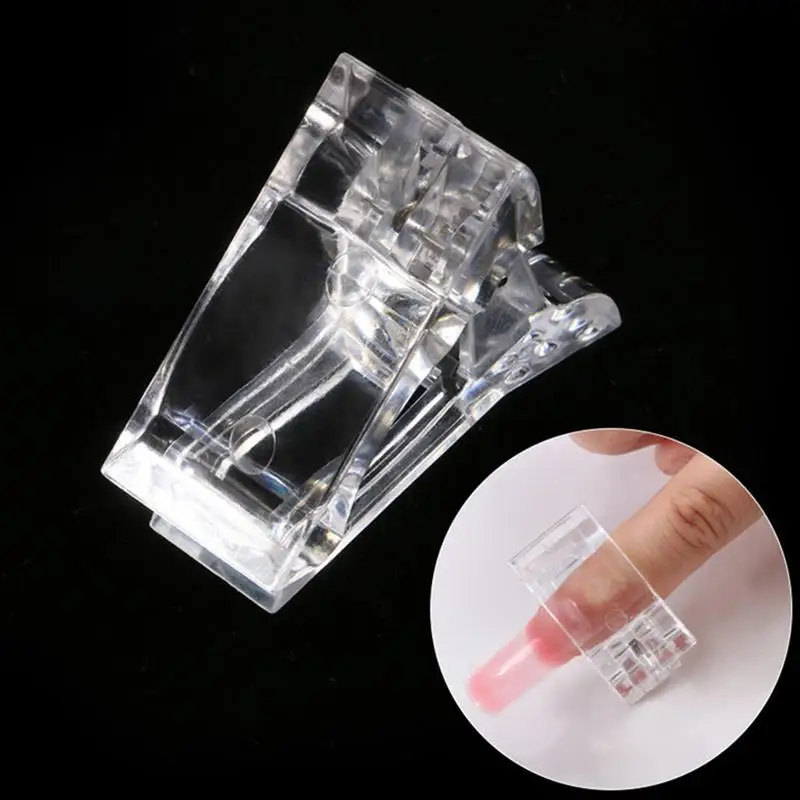 

False Nails Fixed Clip Nail Art UV Gel Builder Tools Nail Tips Extension Glue Clip Plastic Manicure Tool Transparent Poly Gel