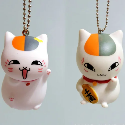

1 Pc Kawaii Japanese Anime Natsume Yuujinchou Nyanko Sensei Cat Vinyl Keychain Action Figure Kids Toys Keyring Women Key Cap