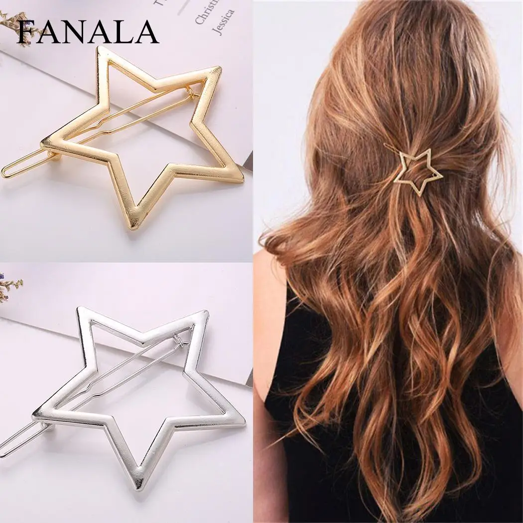 

Hollow Five-pointed Star Hairpins Jewelry Hair Clip Women Clip-On Headwear Five-Pointed Shape Girls Jewelry Accessories Gifts