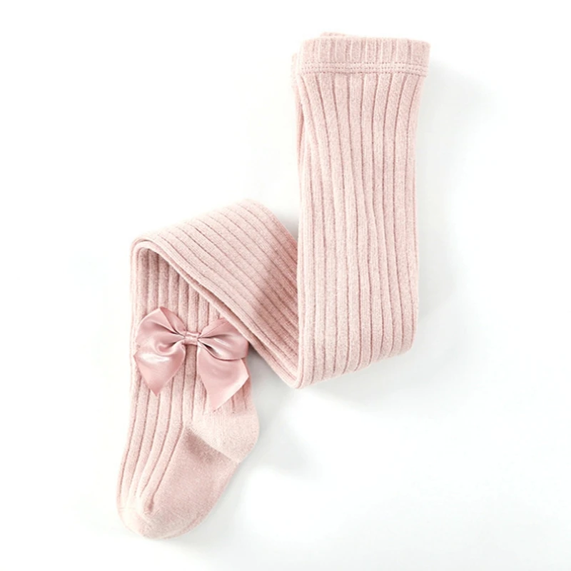 

New Kids Girls Solid Bow Cotton Rich Tights Pantyhose Stockings Age 6-24M and 2-8 Years Casual