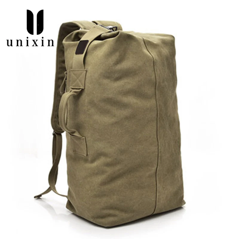 

Outdoor Travel Mountaineering Bag Canvas Bucket Bag Shoulder Sports Bag Male Large Capacity Sports Tactical Military Backpack