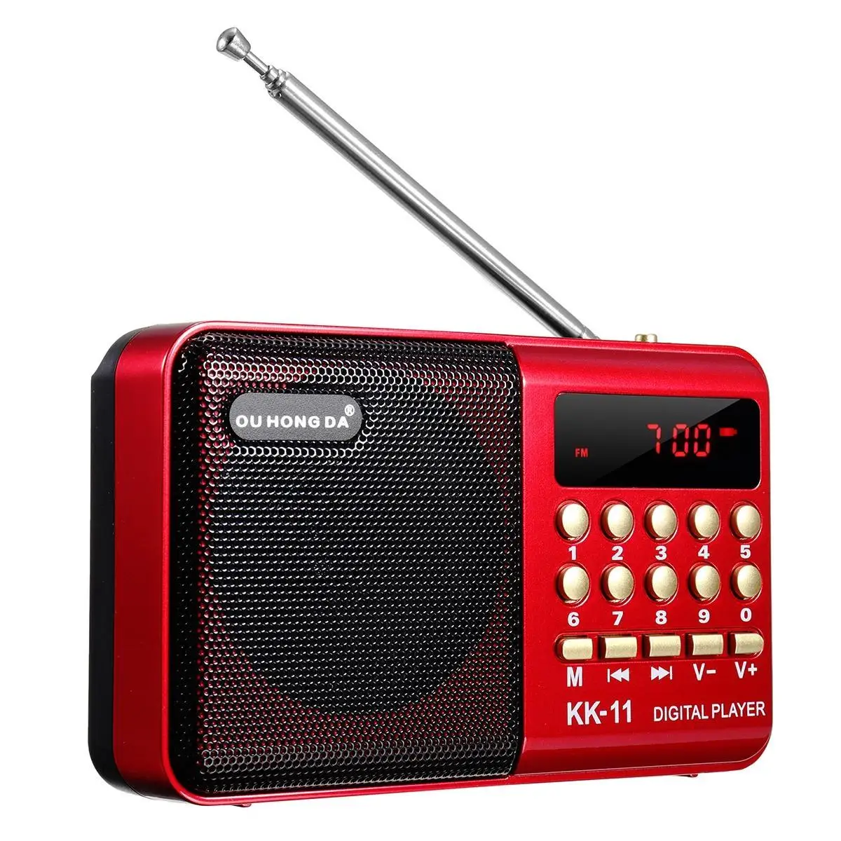 Портативное минирадио Портативный цифровой FM USB TF MP3 плеер перезаряжаемая