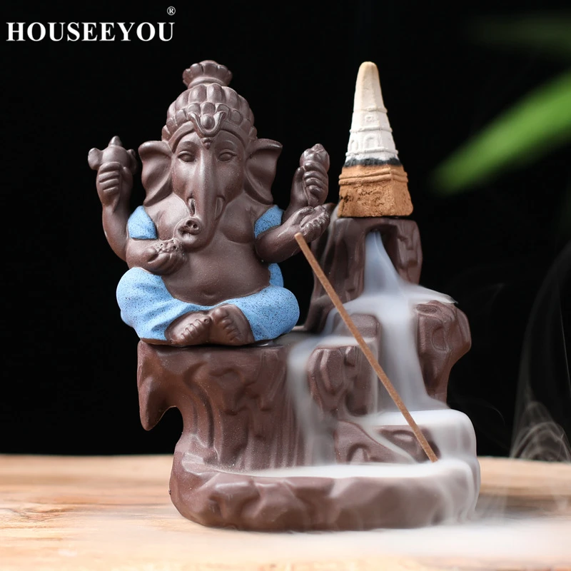 Благовония в форме Будды Ganesha + 20 бесплатных конусов креативный держатель для