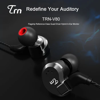

TRN V80 2DD+2BA Hybrid Earphone HIFI DJ Monitor Running Sport In Ear Earbuds Dual Balanced Armature Dual Dynamic Headphones