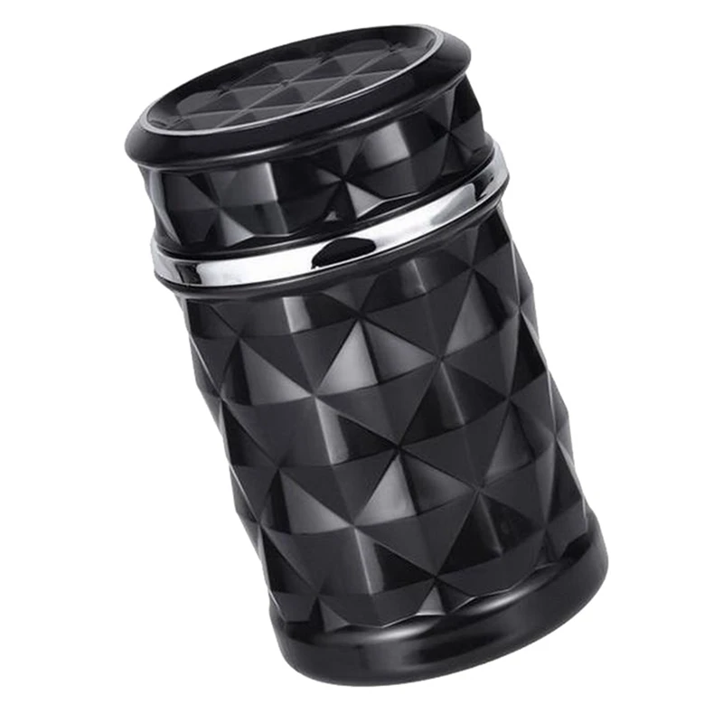 

Blue Led Light Car Ashtray Fireproof Material Easy Clean Car Ashtray Fit Most Auto Car Cup Holder Car Accessories Black