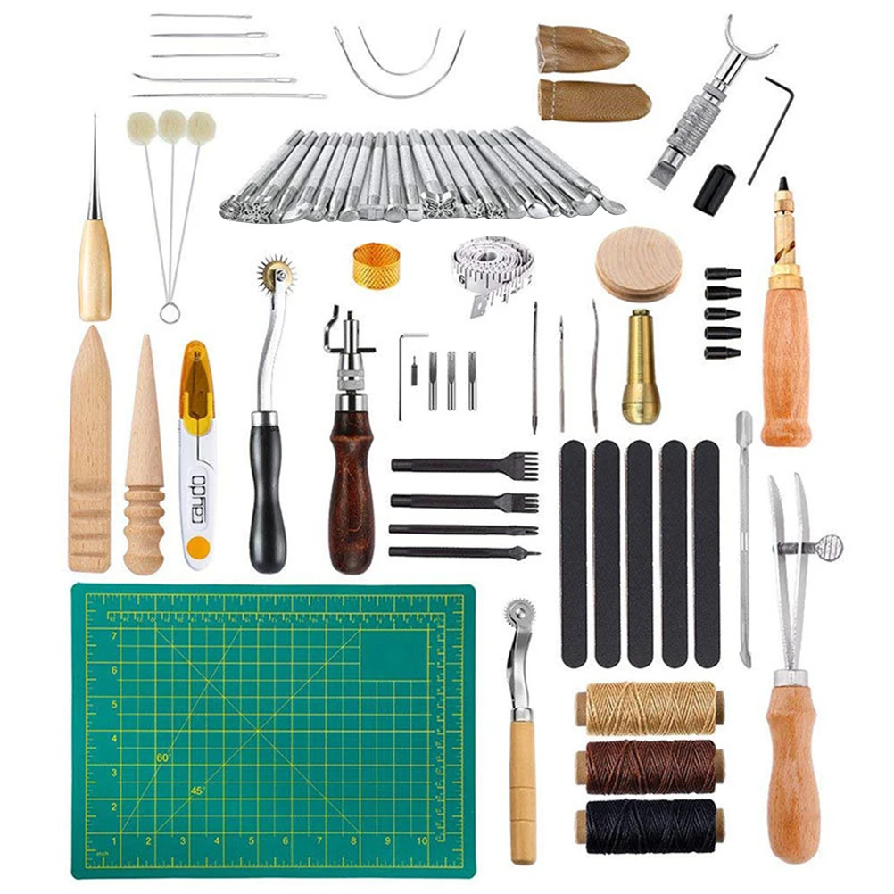 

50PCS/Set Tool Kit Multiple Use High Quality Leather Craft Tools Sewing Supplies for Upholstery Carpets Canvas