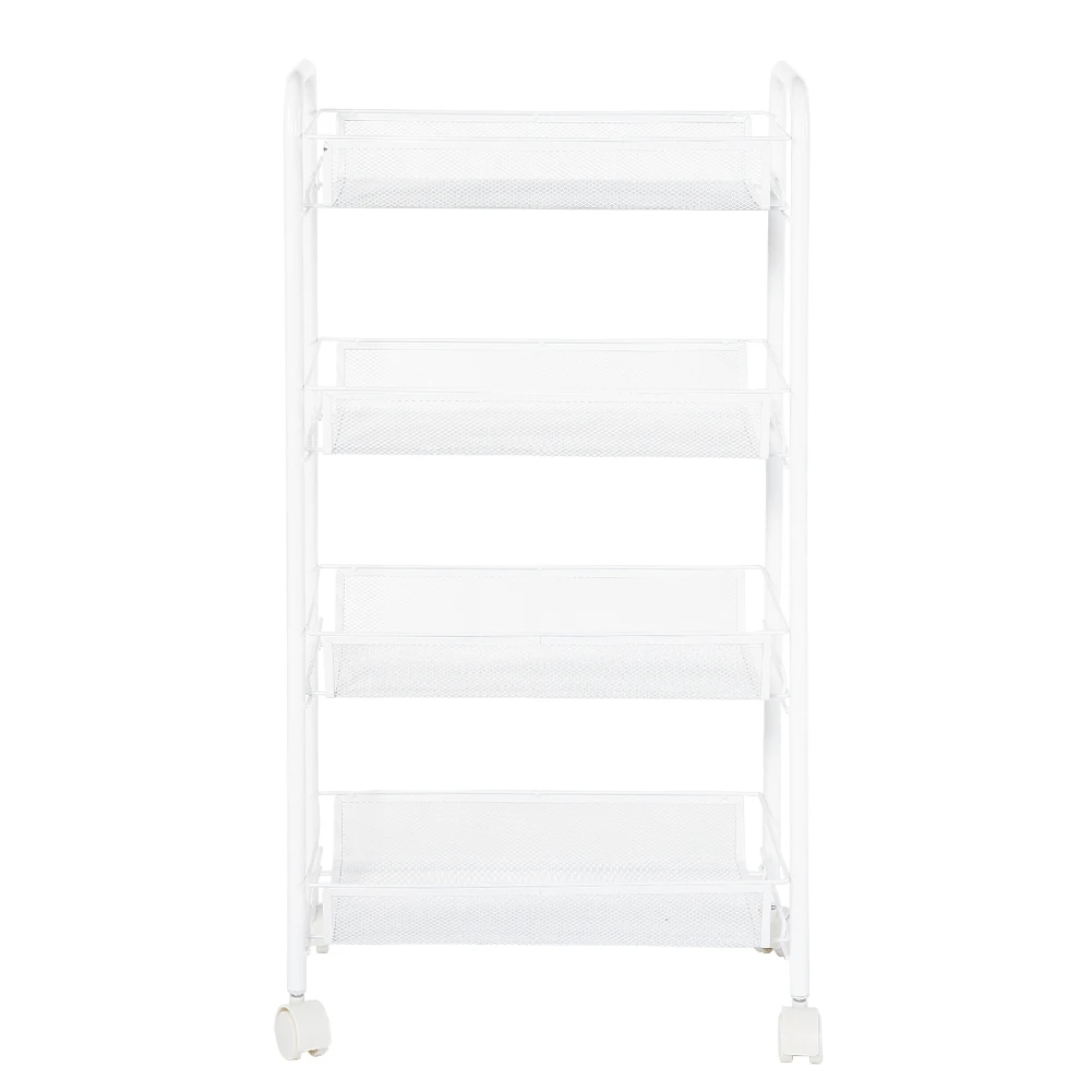 

Removable 4 Tiers Metal Rolling Wheel Storage Rack Trolley Cart for Hair Salons Tool