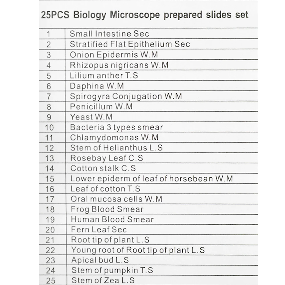 25 шт./компл. биологический стеклянный Портативный микроскоп слайды образец подготовленный основные растения животных насекомые научный образец крышка слипы