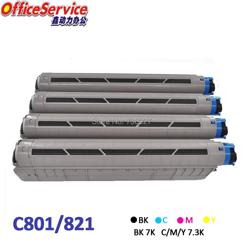 Восстановленный картридж с тонером C801 C821 для принтера Okidata (44643004 44643003 44643002 44643001) |