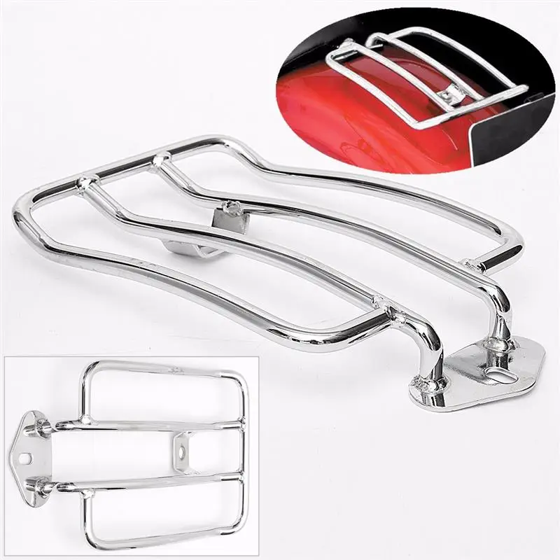 

Silver Motor Luggage Carrier Support Shelf Rack Harley XL883 rear/1200 X48 modified retro luggage rack 10 Pound Load Capacity