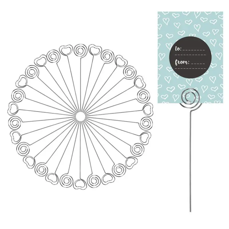  60 Pieces Metal Wires Memo Clip Note Card Holders Table Number Clip Photo Stand for Wedding Party C
