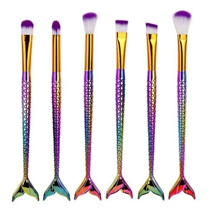 

6PCS/Set Eye Makeup Brush Set Fishtail Brush EyeShadow Foundation Powder Eyeliner Eyelash Make Up Brush Cosmetic Beauty Tool