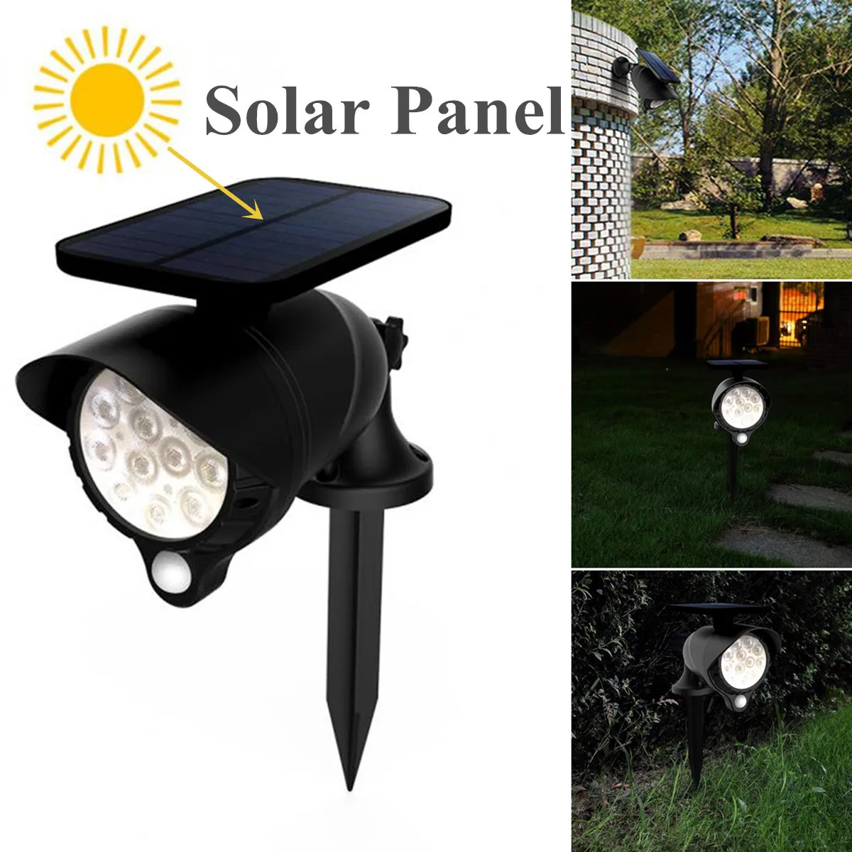 

LED Solar Lamp Power PIR Motion Sensor Wall Lighting Outdoor Waterproof Energy Saving LED Light Street Yard Path Garden Security