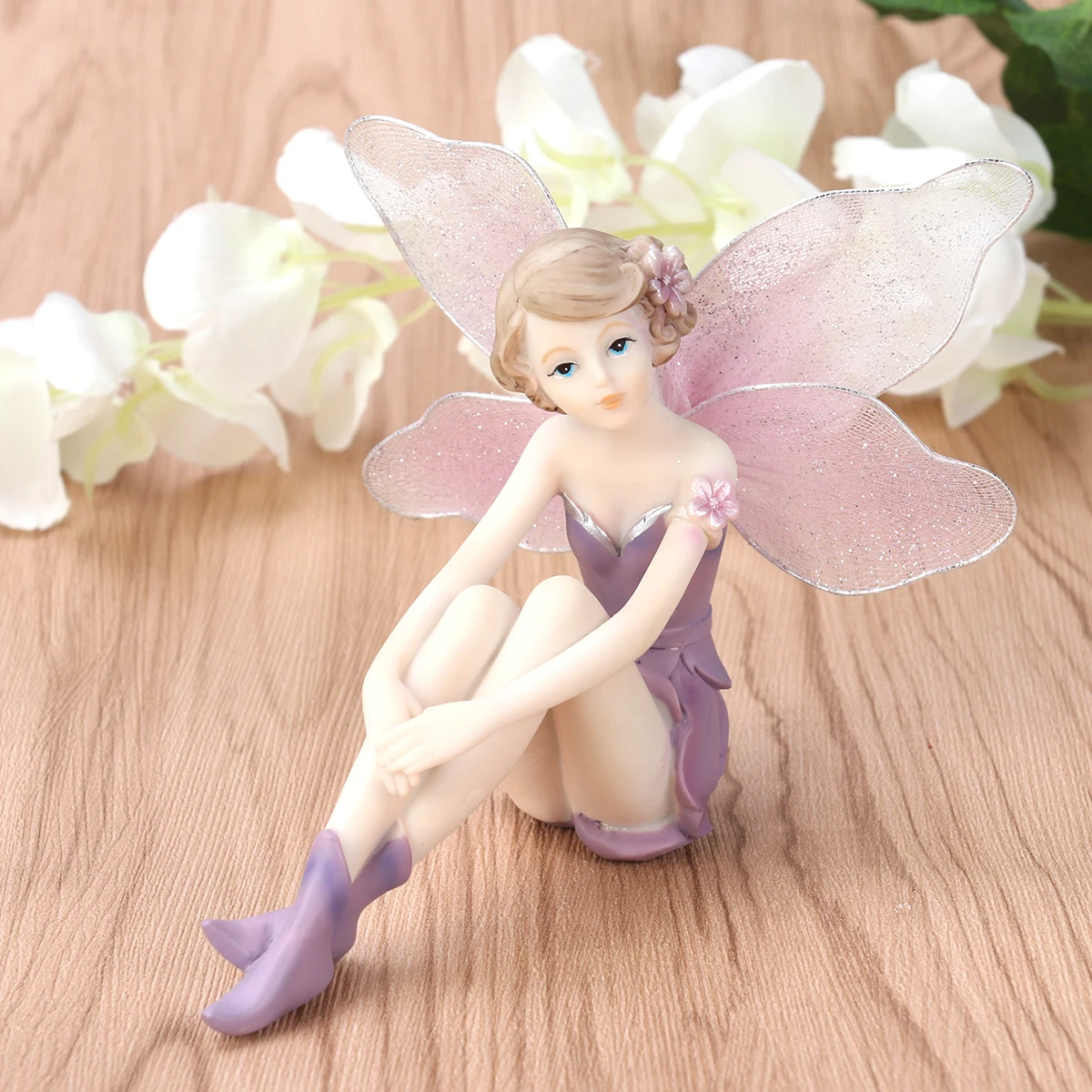 

1PC Practical Safe Nontoxic Useful Durable Resin Angel Fairy Figurines Ornaments Family Supplies Resin Garden Decorations