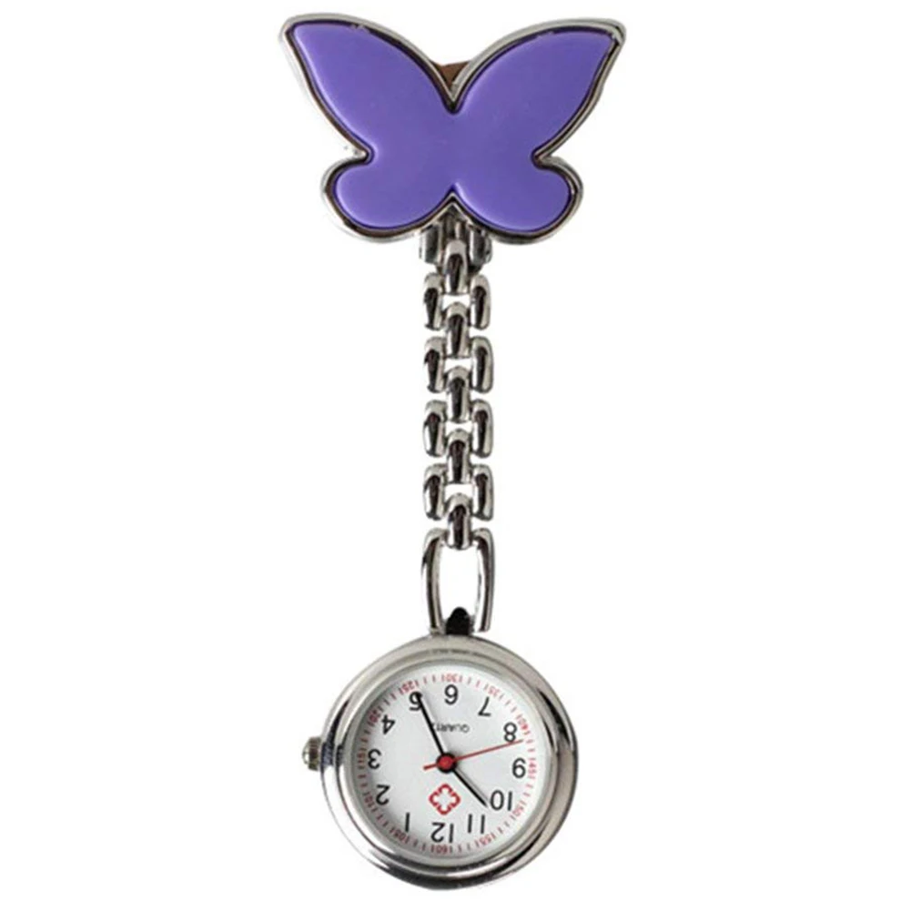 

New fashion butterfly nurse watch pocket watch with clip brooch chain quartz