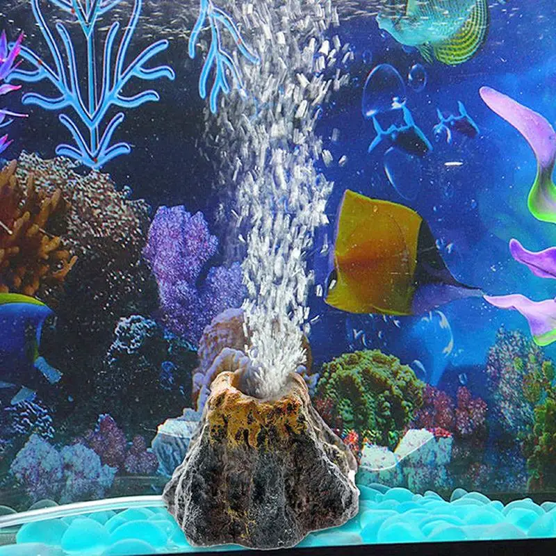 

Volcano Simulation Stone Landscaping Decoration For Aquarium Fish Tank Realistic Feel Safe Non Toxic Resin Craft-work