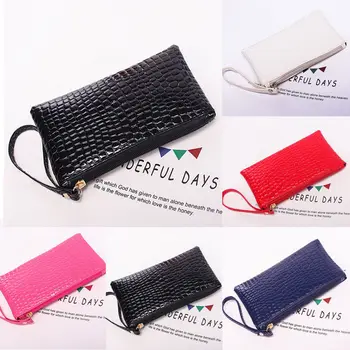 

Women's fashion clutch bag casual solid color crocodile pattern portable clutch