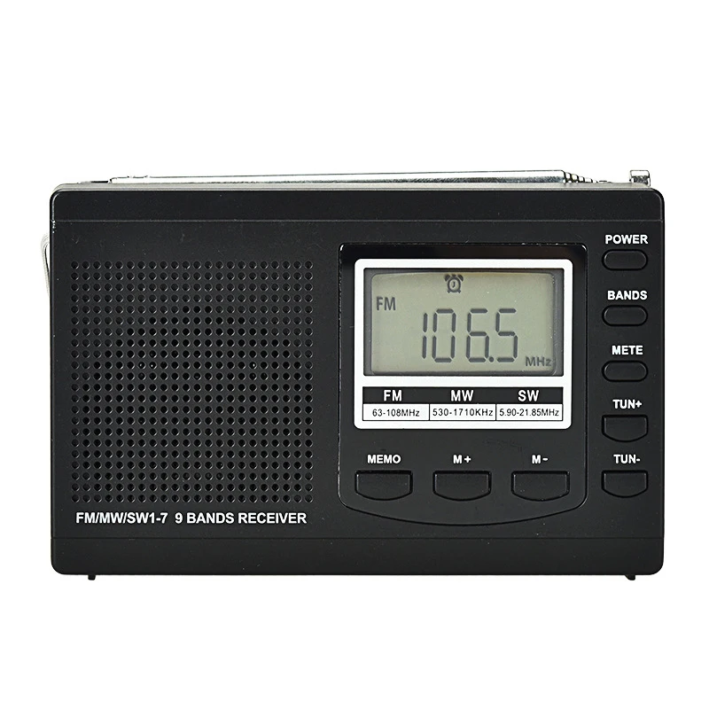 Portable Mini Radios FM/MW/SW With Antenna Digital Alarm Clock FM Radio Receiver Digital Portable Fm Receiver Clock