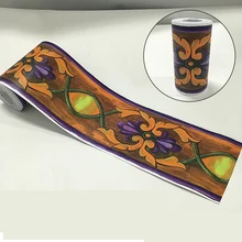 Винтажные Ретро обои границы водонепроницаемый настенный Декор ванной комнаты наклейки на уровне талии Diy спальня самоклеющиеся настенные стикеры Ez076