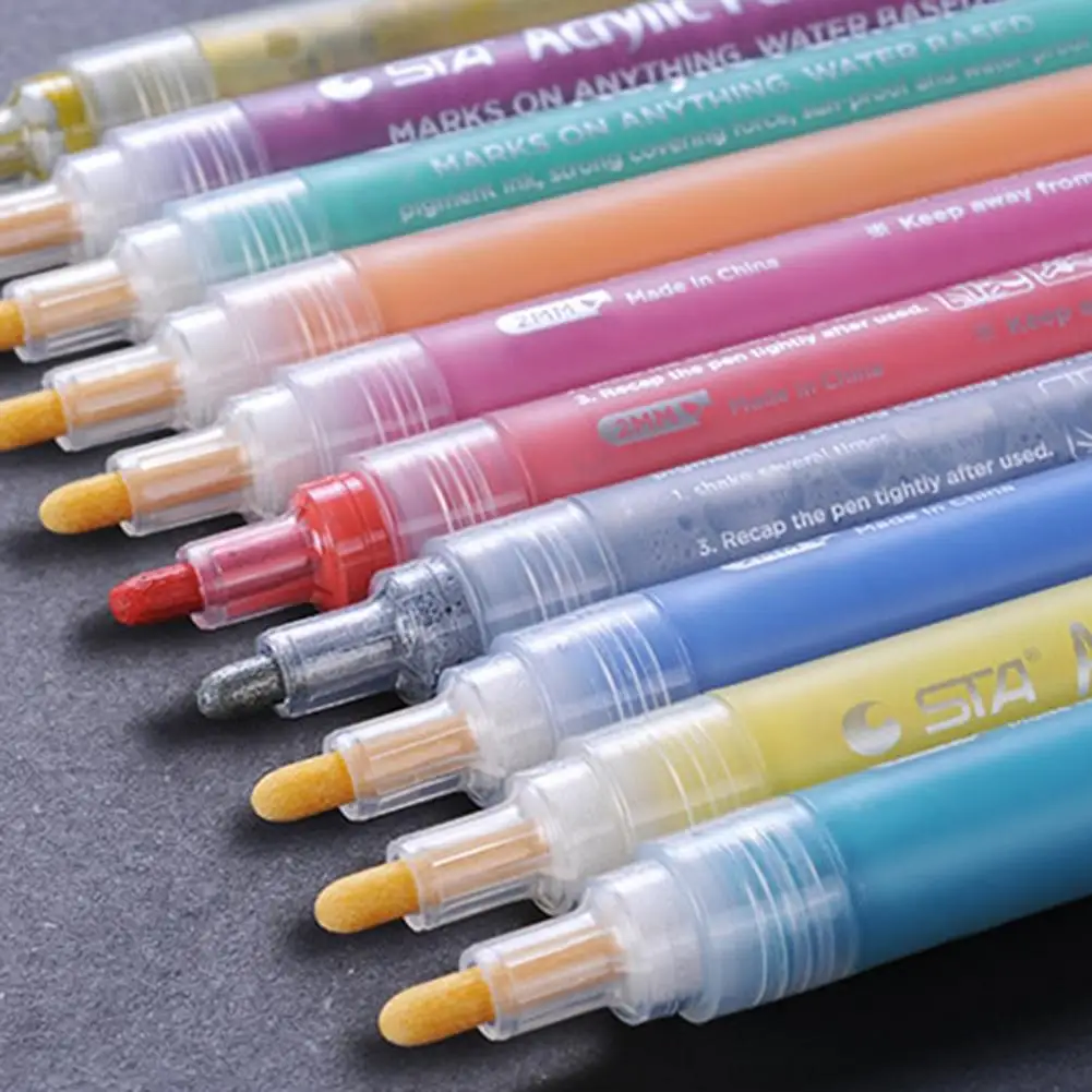 

12/24Pcs Colored Acrylic Painter Pen Graffiti Drawing Markers Write Art Supplies Highlighter Pen Pastel Liquid Chalk Marker