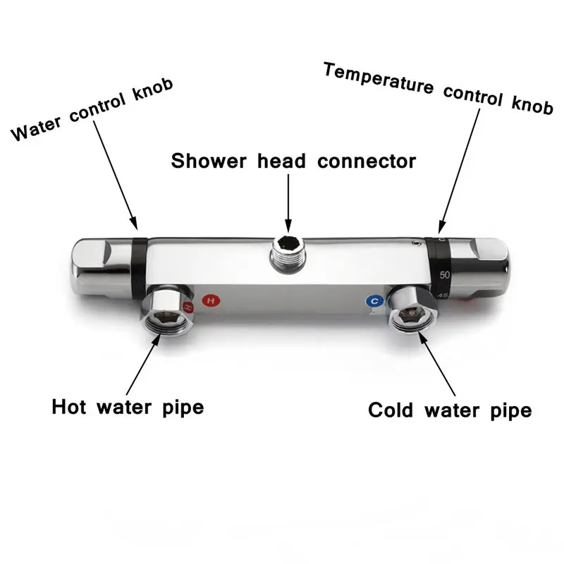 Günstig Xueqin Thermostat Bad Mischer Dusche Control Ventil Unten Wasserhahn Wand Montiert Bad Heiße Und Kalte Messing Mixer Badewanne Tap