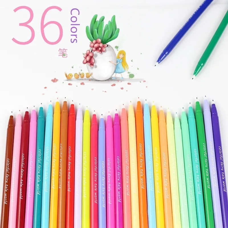 1 шт.(36 цветов) акварельные кисти маркеры для детей художественные школьные FineLiner принадлежности для рисования
