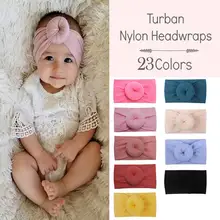 

Baby Headbands Super European and American Style Soft Elastic Round Knot Nylon Wide Hair Band for Boys Girls Kids