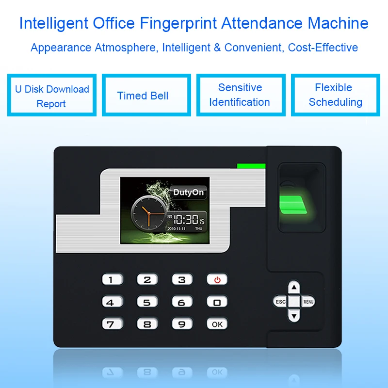 OULET Biometric Fingerprint Reader Attendance System TCPIP USB Access Control Clock Employees Device Fingerprint Time Attendance