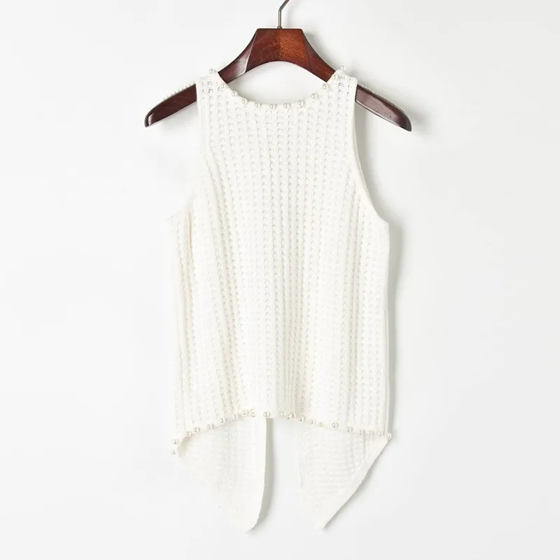 Back Sexy D'été Manches Bead Dos Sans De Split Gilet Fork 2019 Pull Dames Perlé Ouvert Odxwd1P