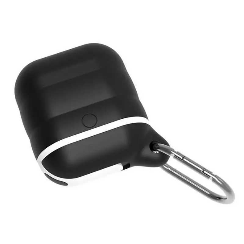 

Silicone Wireless Earphone Case Waterproof Anti-Drop With Hook Protective Mini Storage Cover Case With Charging Hole For Airpods