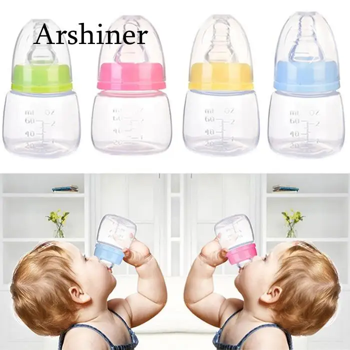 

60ml Newborn Baby Infant Nursing Milk Fruit Juice Water Feeding Standard Mouth Silicone Nipple Pacifier Drink Bottle