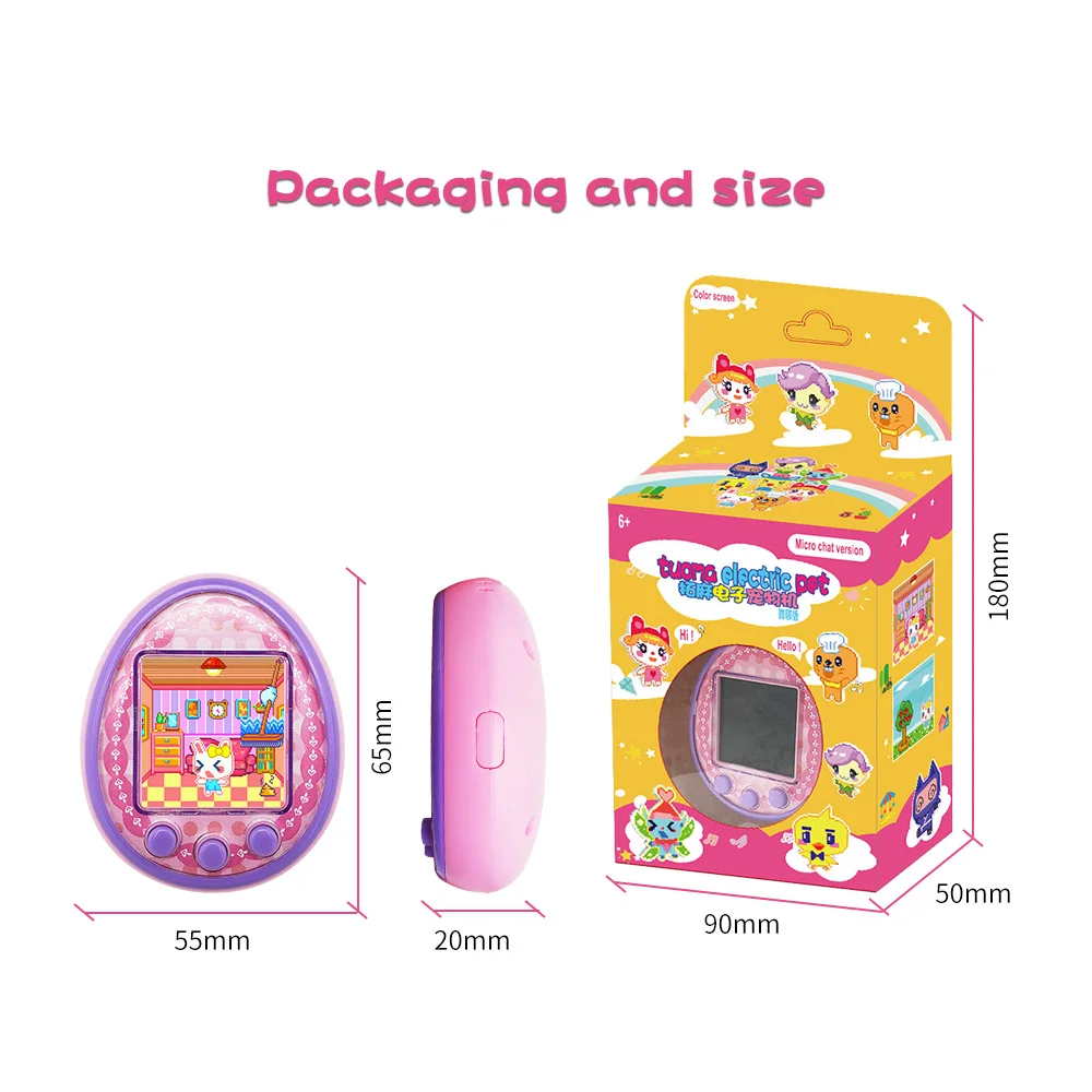 Cartoon Electronic Pets Charging Digital Pet Interactive Toy 90S Nostalgic Handheld Virtual Dating Electronic Gadgets And Cover