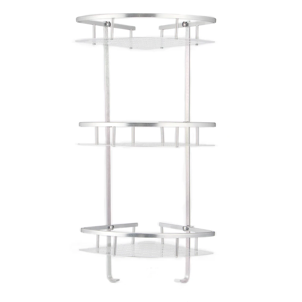 

3 Layer Bathroom Corner Shower Shelf Aluminum Triangular Rack Storage Organizer For Shampoo Soap Cosmetic Basket Holder