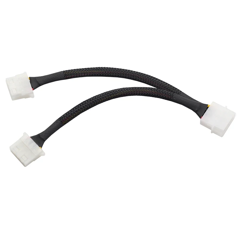 

20cm 4-pin Molex Male to 2x 4-pin Molex Female Power Y-Splitter Extension Cable. Set of black nets
