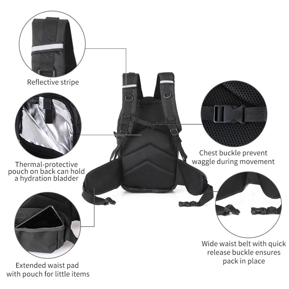38-40L уличный рюкзак, сумка для выживания, разведка, походный рюкзак, военный тактический рюкзак, спортивная сумка для путешествий, охоты