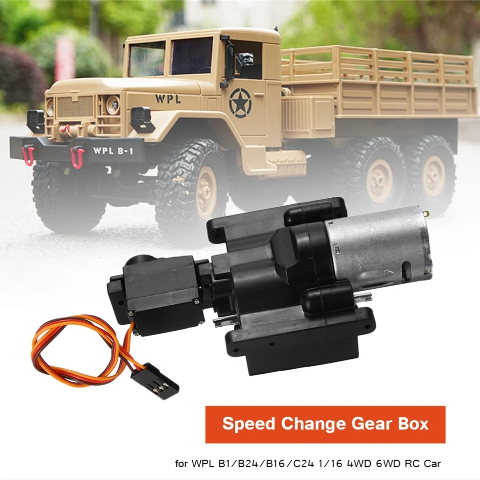 

WPL Speed Change Gear Box For RC Car For WPL B1/B24/B16/C24 1:16 4WD 6WD RC Car Crawler 10km/h-30km/h Remote Control Parts